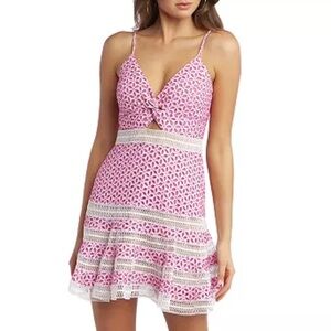 Bardot NWT Camille Dress Pink and White Patterned Women's Dress Size 4